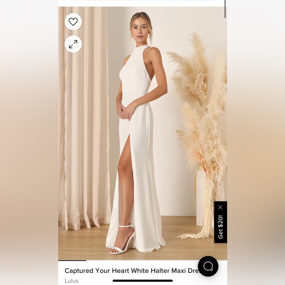 Lulus long white halter dress.